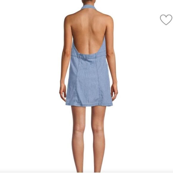 Free People Sami Point Collar Mini Denim Dress - Picture 2 of 13